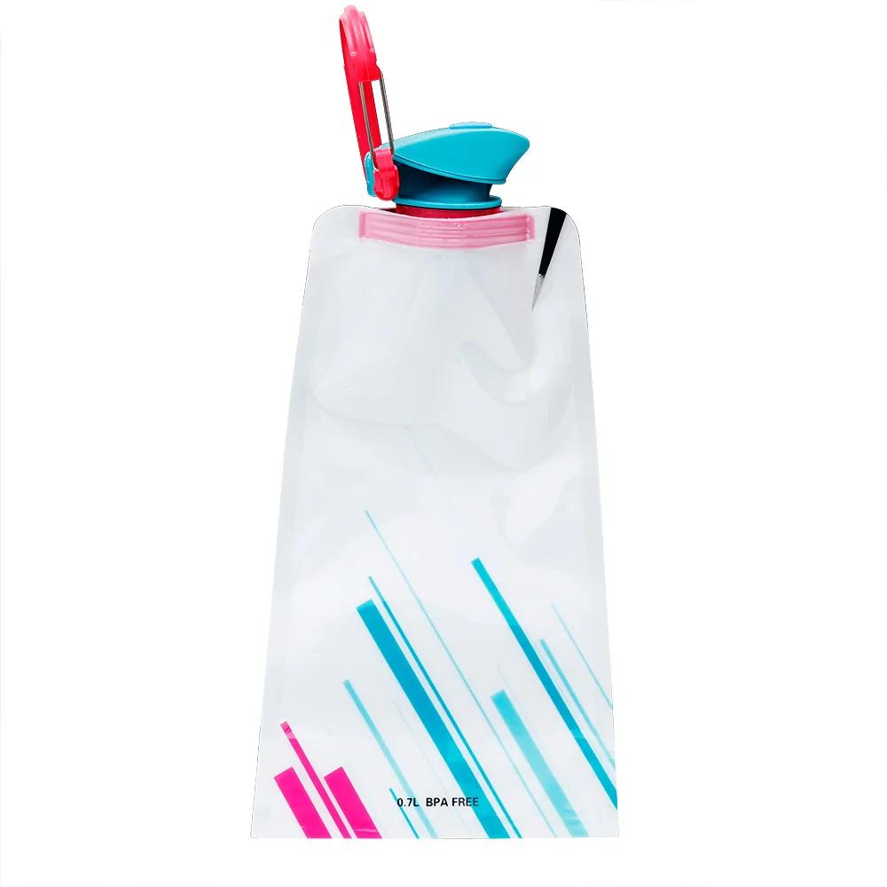Lightweight To Carry Ultralight Foldable Water Pouch 700ml Water Bottle Pouch Outdoor Activity Sport Supplies Hiking Running Soft Flask Water Bottle