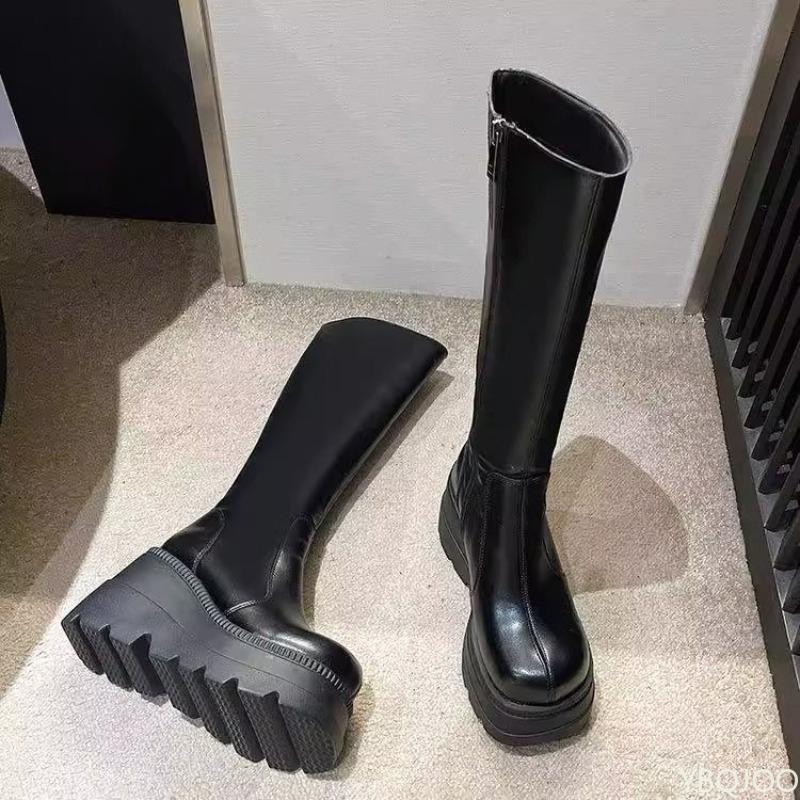 Fashion Thick soled height increasing autumn new style lightweight versatile not over the knee comfortable fashionable women's boots