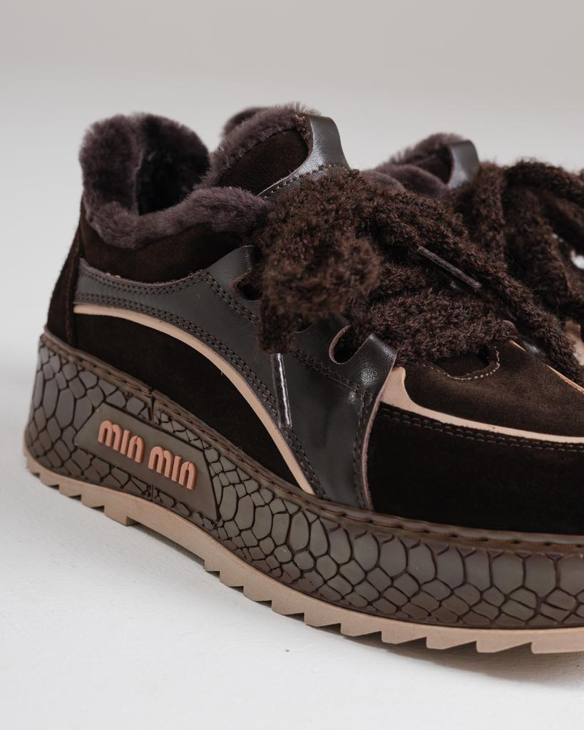 Winter Sneakers Krula 7322594 36 Chocolate Leather Suede Fur
