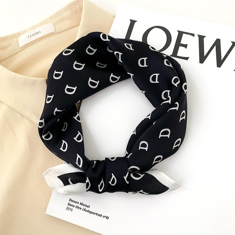 New European and American Decorative Silk Scarf for Women's Fashionable and Fashionable Summer Thin Sunscreen Multi-function Square Scarf