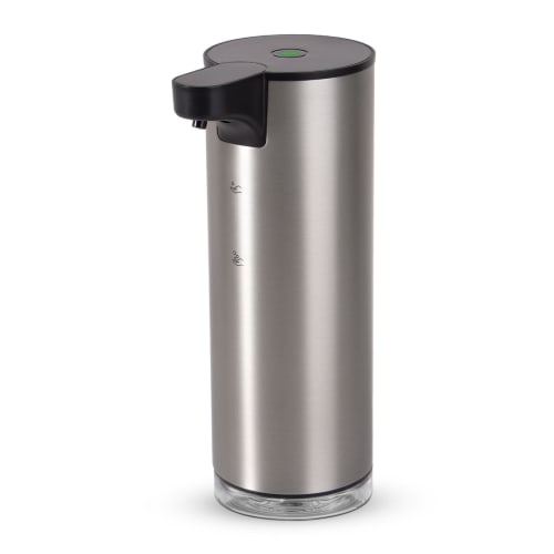 LAOPAO Automatic Soap Dispenser, Foaming Sensor with Two-Level Discharge Adjustment, Stainless Steel, White, Hand Soap Dispenser, No-Touch, Distance S