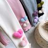 Girls' Fall/Winter Fleece-Lined Outerwear Pants Stylish Heart-Patterned Slim-Fit Fleece Leggings Children's Clothing