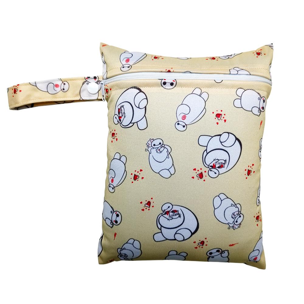 20x25CM Cartoon Print Waterproof Storage Bag - Single Pocket, Wet/Dry, for Baby Stroller