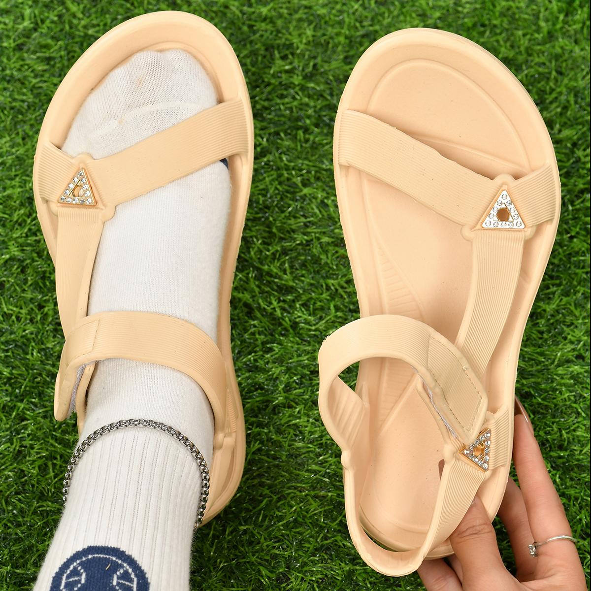

Fashion Womens Sandals Summer Trend Anti slip Wear resistant Lightweight EVA Flat Sandals for Women Outdoor Beach Shoes for Women 36 хаки