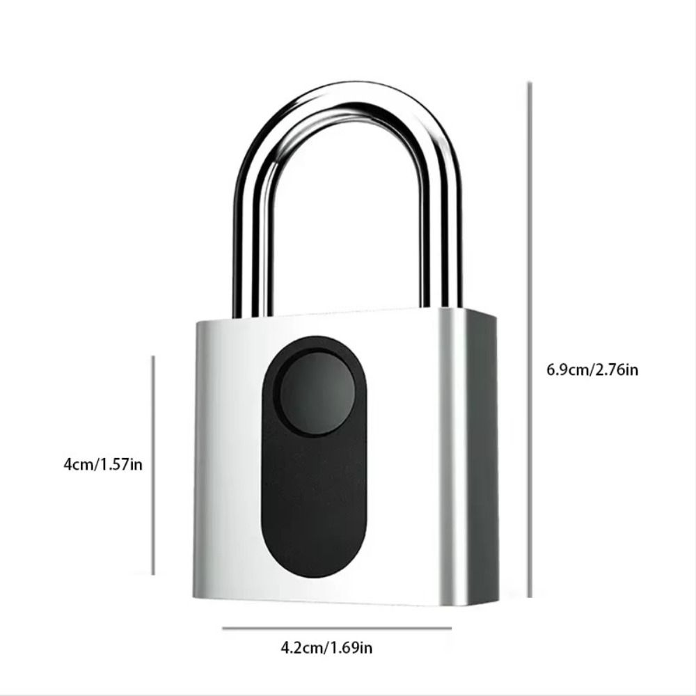 Portable Keyless Fingerprint Lock USB Charging Waterproof Smart Padlock Zinc Alloy Anti-theft Electronic Door Lock House Unlock