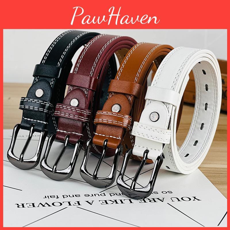 Needle Hollowout Womens Buckle Belt Versatile Decor Pu Leather Korean Casual