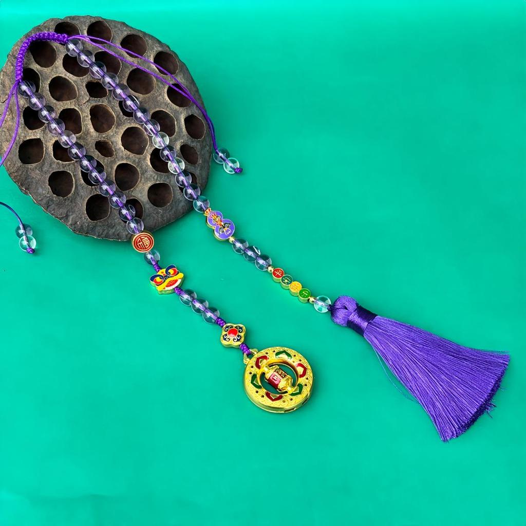 Retro Anhänger aus Gold-Sand-Legierung im chinesischen Stil zur Dekoration des Autorückspiegels