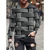 2025 3D Wolf Print Men's Round-neck T-shirt Street-style Men's Long-sleeved T-shirt Autumn-winter Daily Casual Men's Warm Top