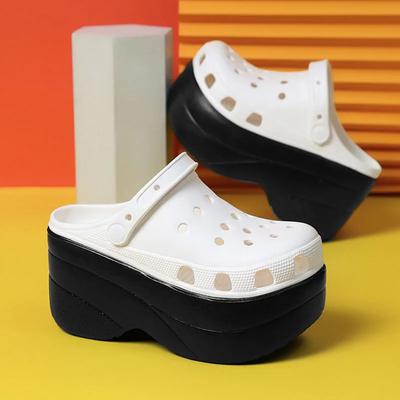 Sandalias de mujer de gran tamaño, ligeras, de EVA, antideslizantes, informales, con plataforma plana, diseño de zuecos, tacones ultra altos