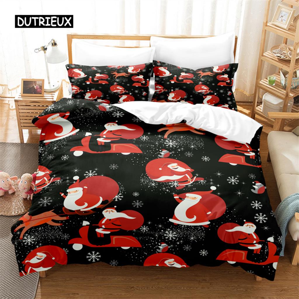 Cartoon Santa Claus Bedding Set Duvet Cover Set 3d Bedding Digital Printing Bed Linen Queen Size Bedding Set Fashion Design