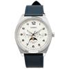 CASIO Standard Moon Phase Analog Watch Greenish Blue Leather Band White Overseas Model Men's MTP-M300L-7AV [Item]
