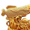 Elegant Arowana Fish Sculpture with Fengshui Symbolism Alloy Animal Figurine Ornament for Office Living Room Decoration