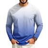 Men's Long Sleeve Raglan T-Shirt with Gradient Design for Casual Everyday Wear