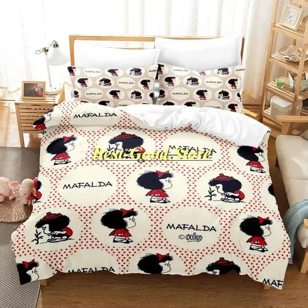 Cute Girl Mafalda Bedding Set Duvet Cover Full Queen King Size Pillowcase Bed Printed Bed Set For Aldult Kid Bedroom Single Twin