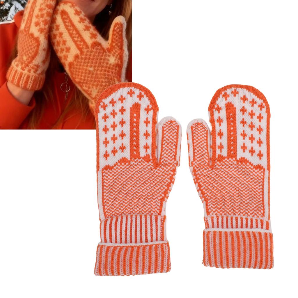 Funny Knitted Gloves, Thick Double Layer Warm Winter Mittens with   Middle Finger Design, for Adults Holiday Gifts and Outdoor Activities