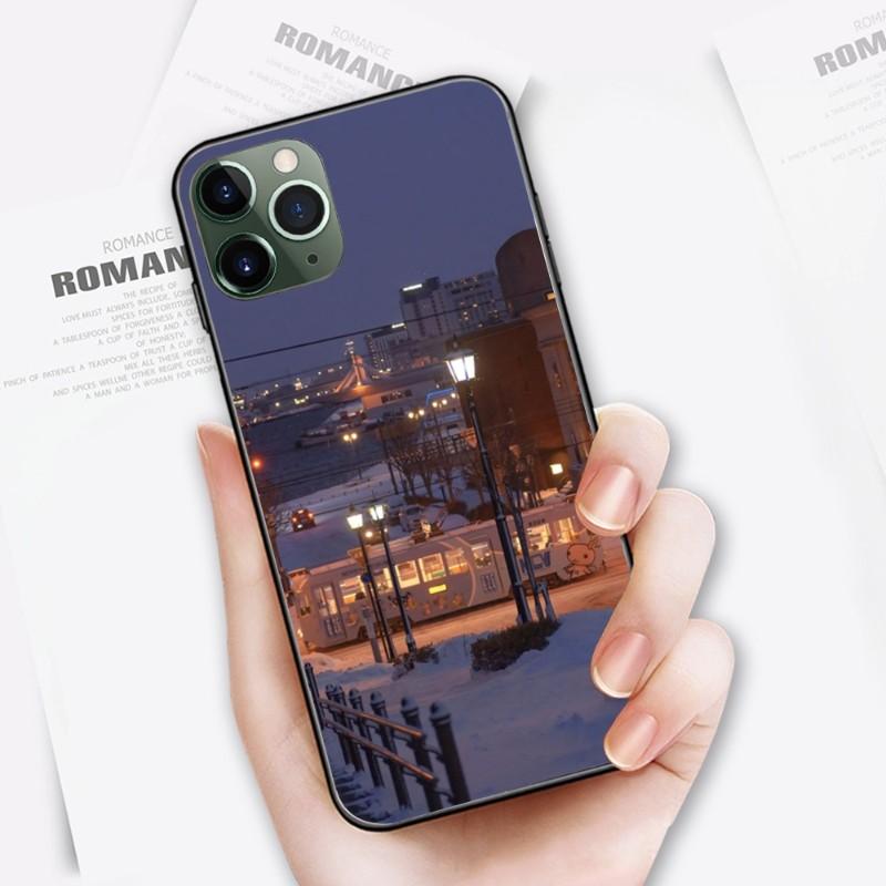 Liebliche Und Gemütliche Landschaft Handyhülle Für IPhone 14 13 12 11 XS X 8 7 6 Plus Mini Pro Max SE 2022 Weiche Schwarze Handyhülle