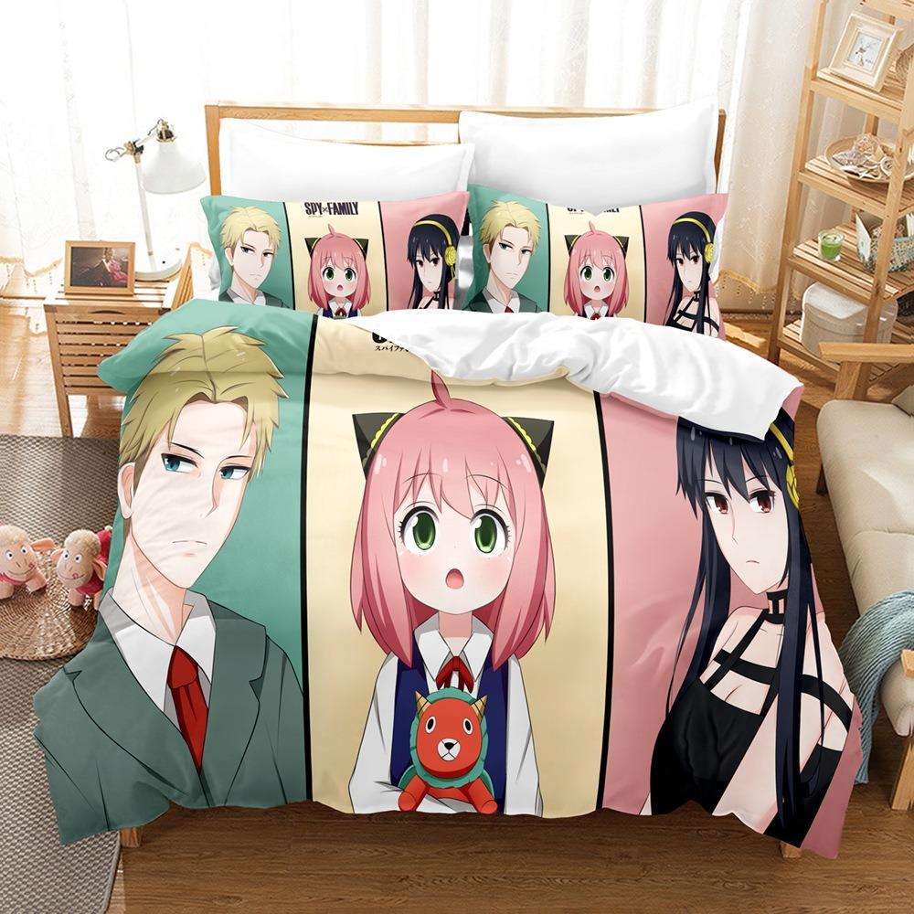 Animation Anya Duvet Cover pillowcase Bedding Bedroom Decoration Children Gift adult Single Double bed Large SizeZip Duvet Cover