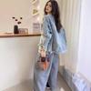 2025 European Fashion Oversized Denim Jacket - Spring/Autumn Women's Colorful and Age-Reducing