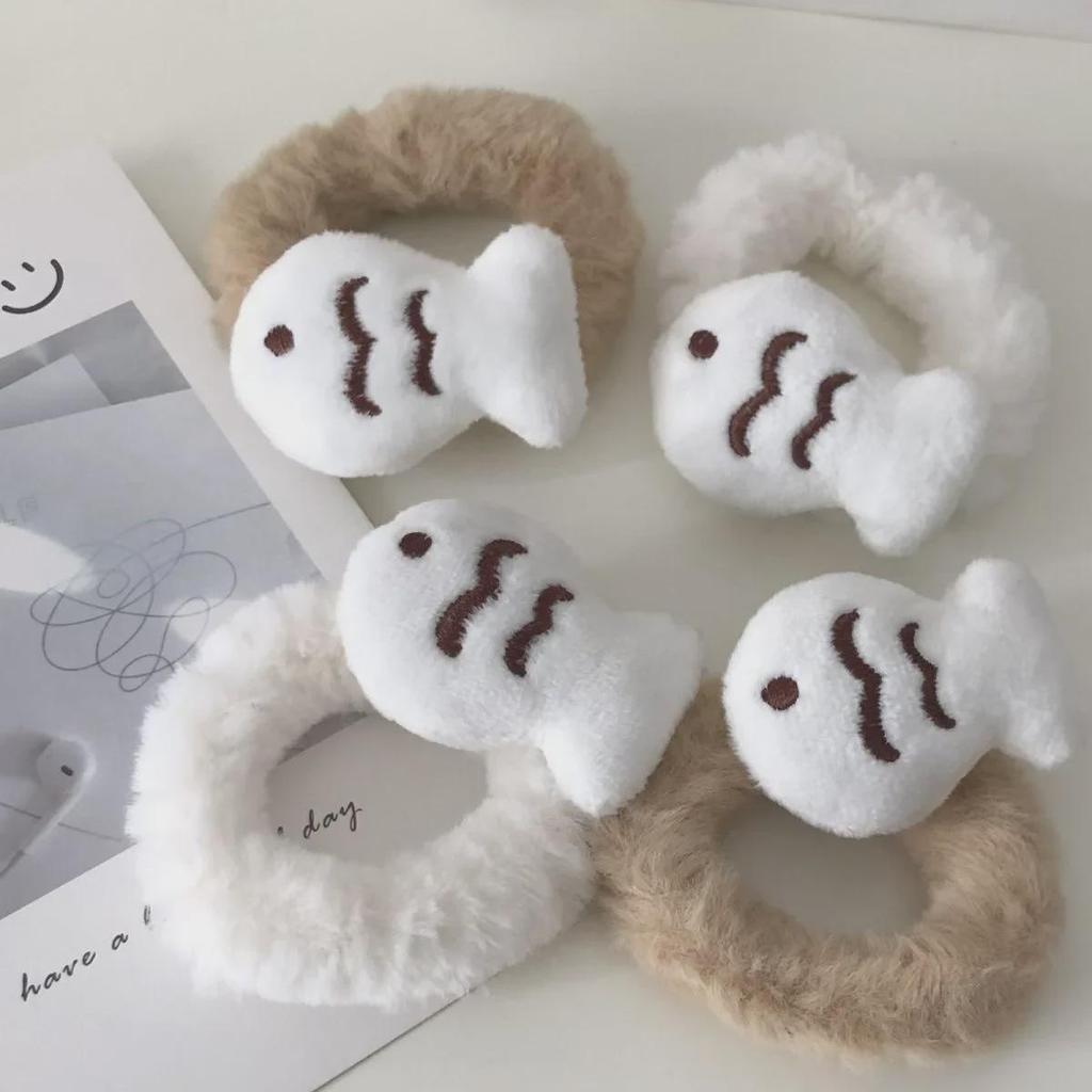 Entzückendes Plüsch-Fisch-Haargummi - Weiches & Fellartiges Haaraccessoire für Herbst/Winter