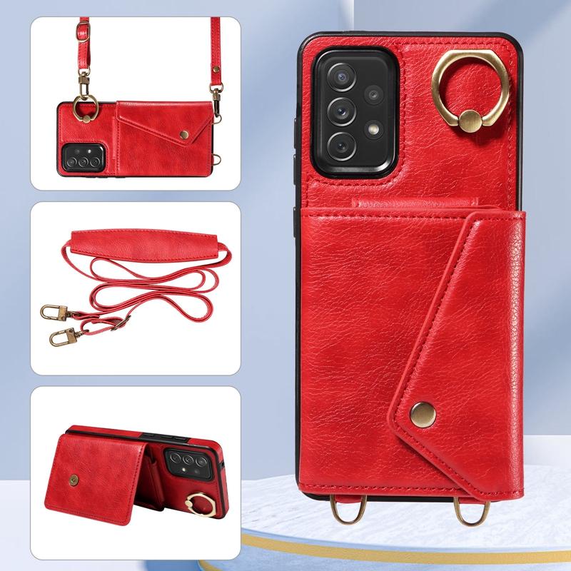 Luxury Flip Wallet Leather Case for Samsung Galaxy A12 A13 A14 A15 A22 A32 A52 A72 Phone Cover with Ring Holder