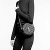 Saint Laurent Ysl Vinyle Gold Logo Chain Quilted Leather Small Round Crossbody Bag Women Bags Black 610436-1GF07-1000