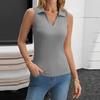 Women's Summer Casual V Neck Sleeveless Solid Color Tight Tank Top Fashion Trendy Top