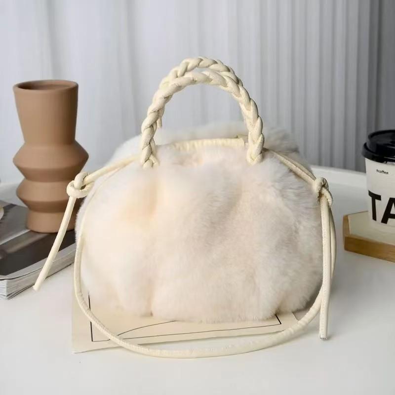

New cloud bag, soft and versatile high-texture pumpkin bag, plush drawstring, shoulder messenger bag, handbag. белый