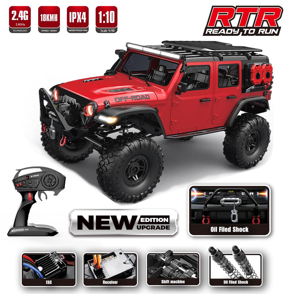 1/10 RC Car HB R1011 RTR Remote Control Vehicle 2.4G Full Proportional Rock Crawler LED Light 4WD Off-Road Climbing Truck Toys