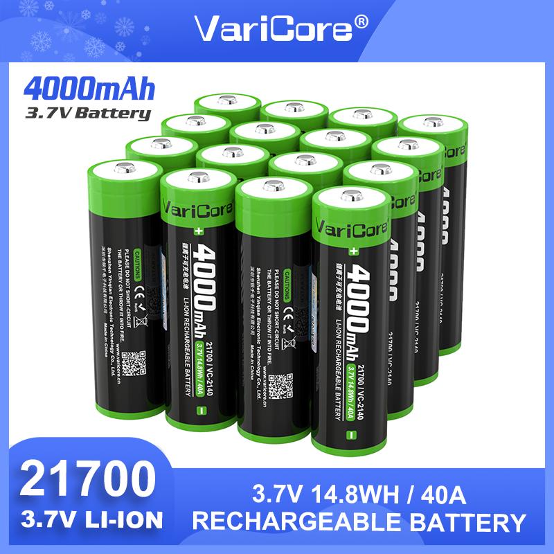 VariCore 3.7V VC-2140 4000mAh 21700 Button Top For Flashinglight High-capacity 40A discharge Power Tool 100% Original Lithium Battery