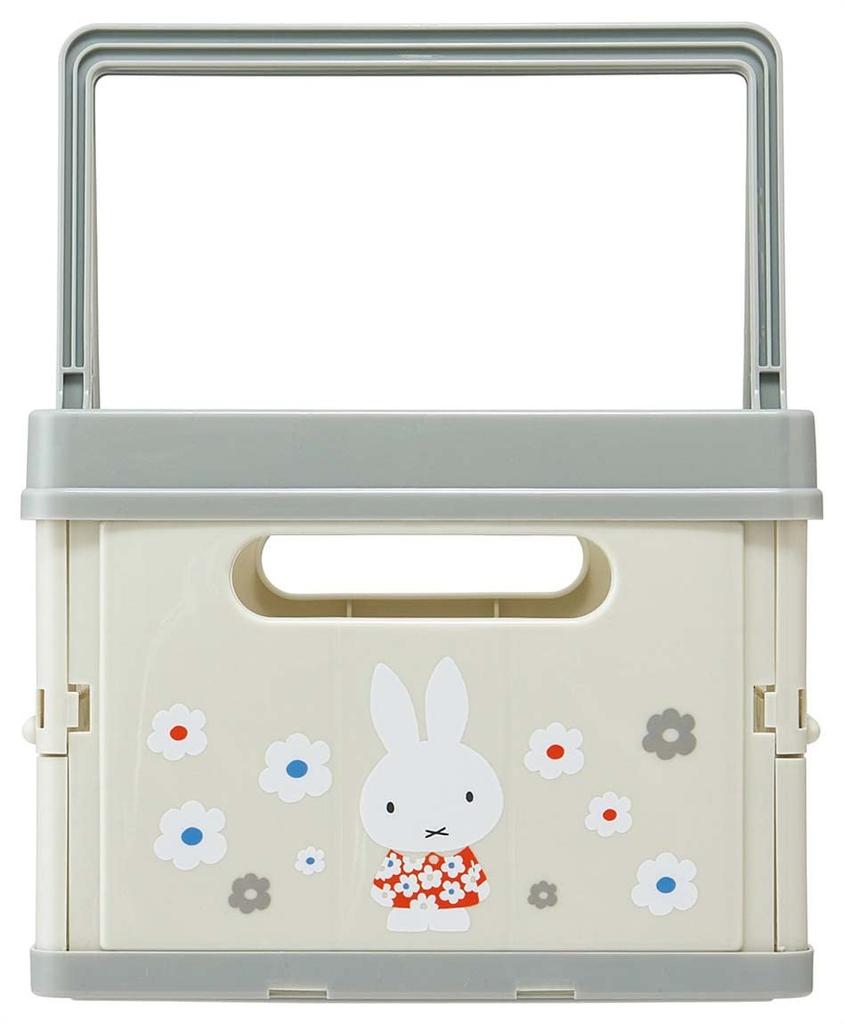 Skater Storage Foldable Toy Stackable Storage Basket with Miffy Monochrome Box, Box, Case, Handle, Design, BWOT13-A