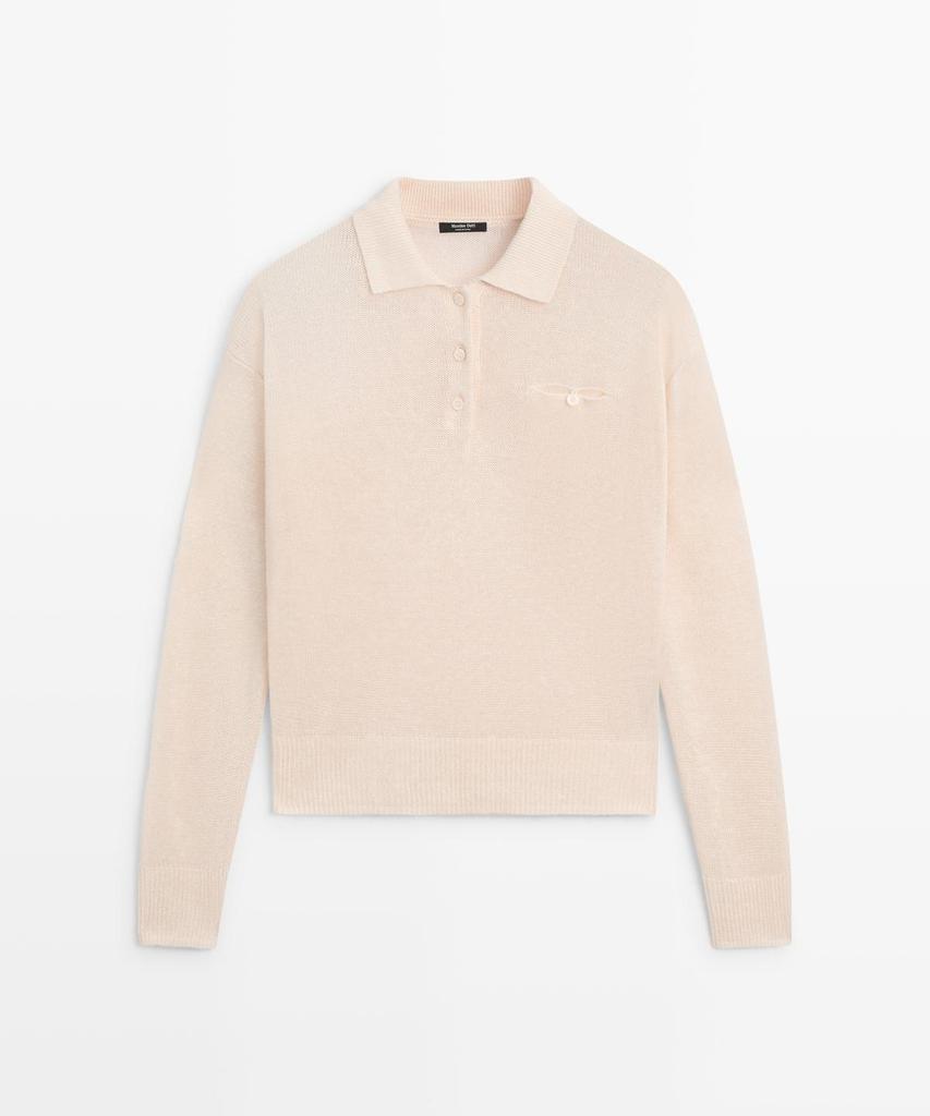 Masimodutti Thin Linen Polo Neck Sweater