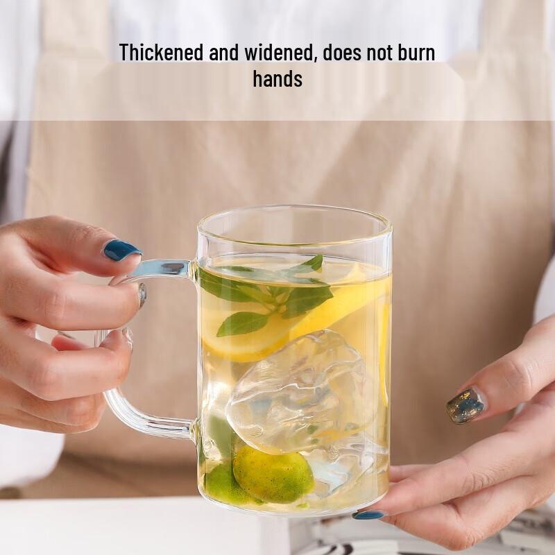 Heat-Resistant Glass Drinking Cup with Handle