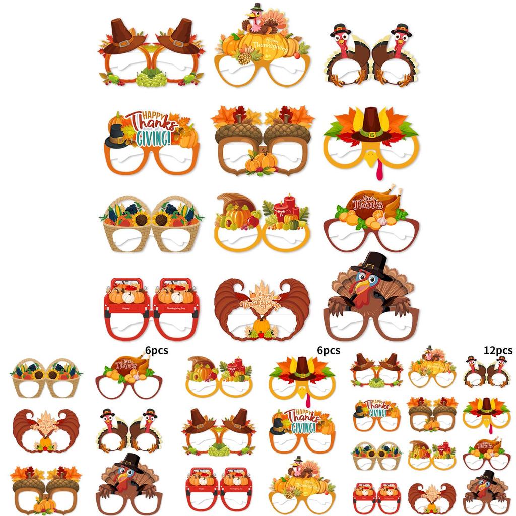 Halloween Festive Paper Glasses Photo Props Set For Holiday Decorations And Parties
