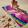 Unicorn In Enchanted Garden Beach Towel, Super Soft Microfiber, Gift for Her/Him, Birthday, for Pool, Beach, Travel, Home Decor Fan gifts