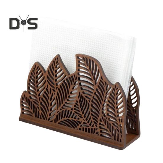 Suport decorativ pentru șervețele, în formă de frunză, ușor de instalat, suport pentru șervețele de perete, cu bază stabilă