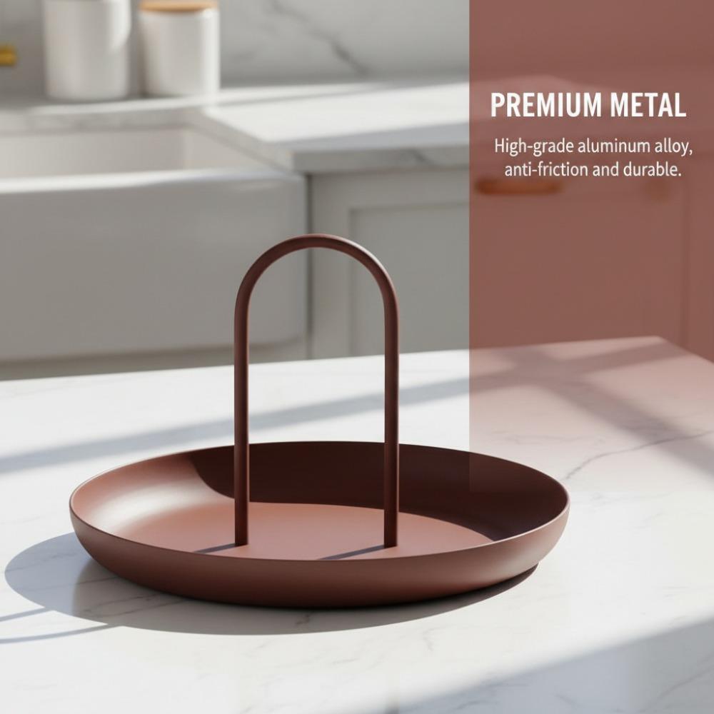 Mit Griff Metallschale Aluminiumlegierung, ABS Runde Schale Heimdeko Aufbewahrungsschale Esstisch