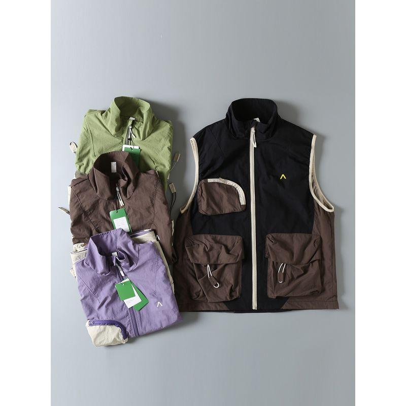 Original Japanese Export In-Stock Mountain-Style Vest for Men, Outdoor Hiking, Mountaineering, Camping, Functional Vest for Women, Couple's Jacket
