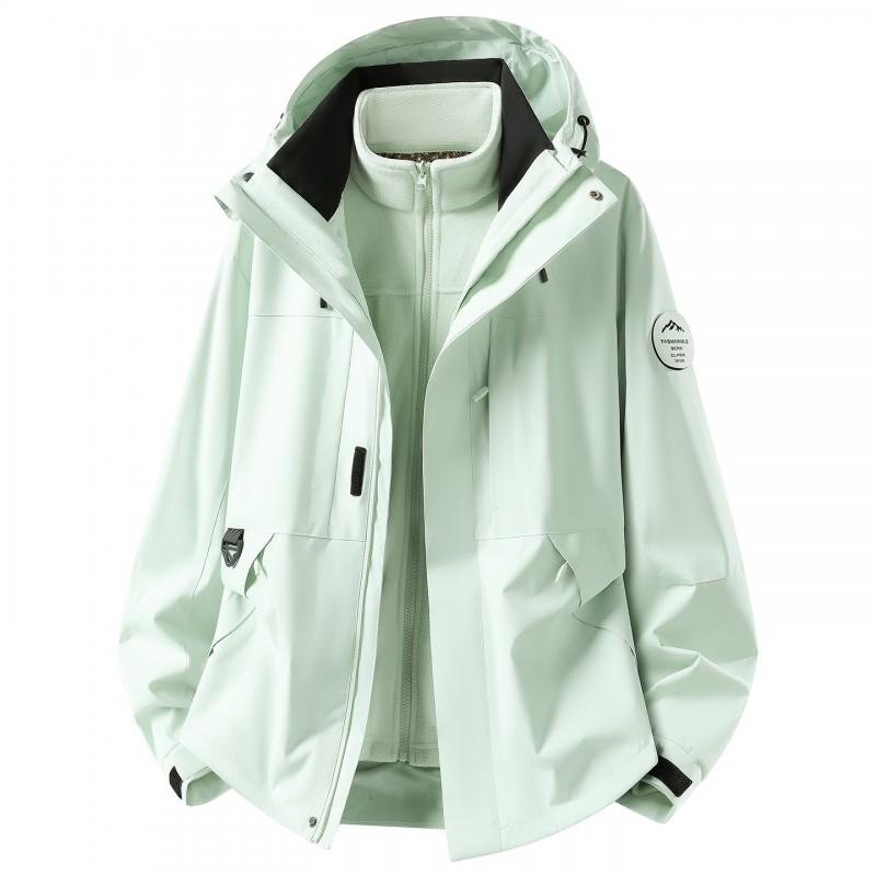 Womens 3-in-1 Waterproof Windproof Outdoor Jacket With Removable Fleece Liner Hiking Camping Travel Winter