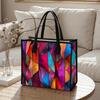 Colorful Stained Glass Pattern Tote Bag Fashion Casual Large Capacity Portable Daily Handbag for Women