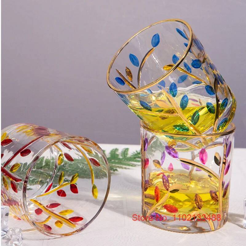 Murano Glass Cup 2025 Latest Italian Zecchin Design National Quintessence Hand Painted Wineglass Smart Soul Whiskey Tumbler Gift