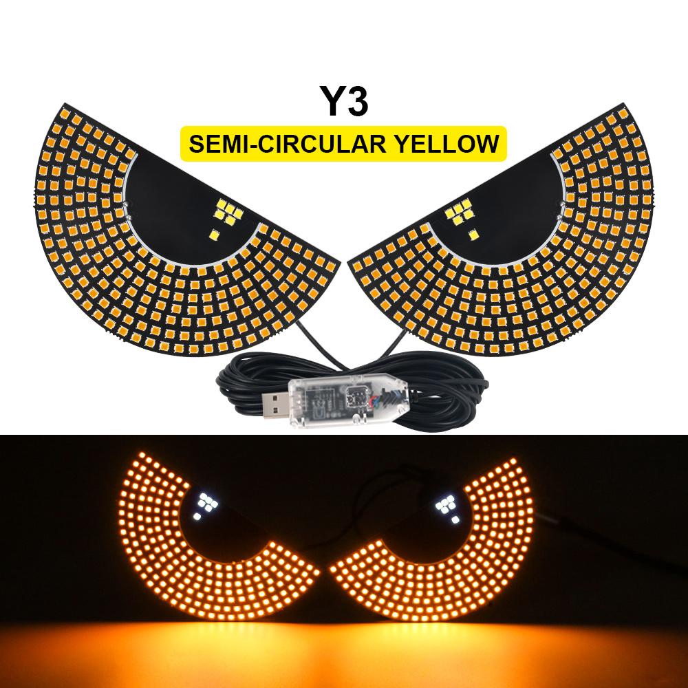 2Pcs Car LED Decorative Light Devil's Eye Strobe USB Red Plug-in Devil Eye Atmosphere Lamp Rear Warning Lamp for Car Windshield