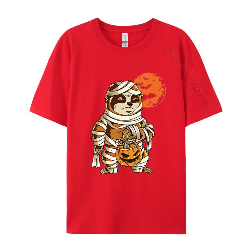 Mummy Pumpkin Halloween Sloth Funny Tshirts Birthday TShirt Customized T Shirts On Sale Cotton Men Tops  Tees Leisure