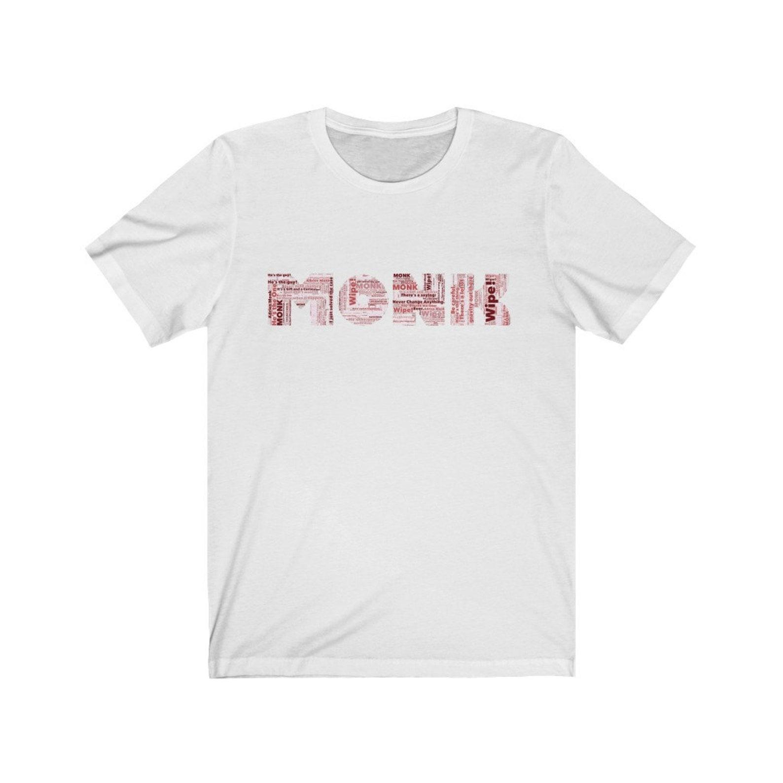 Monk TV show graphic with Adrien Monk Quotes inside silhouette graphic Unisex Jersey Short Sleeve Tee, monk T-Shirt, Monk TV shirt, monk tee 2XL