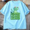 Lizard Lizard Meme TShirt for Unisex Women Funny Weirdcore Y2K Clothes Casual Loose Short Sleeve Cotton T Shirt Round Neck Tops