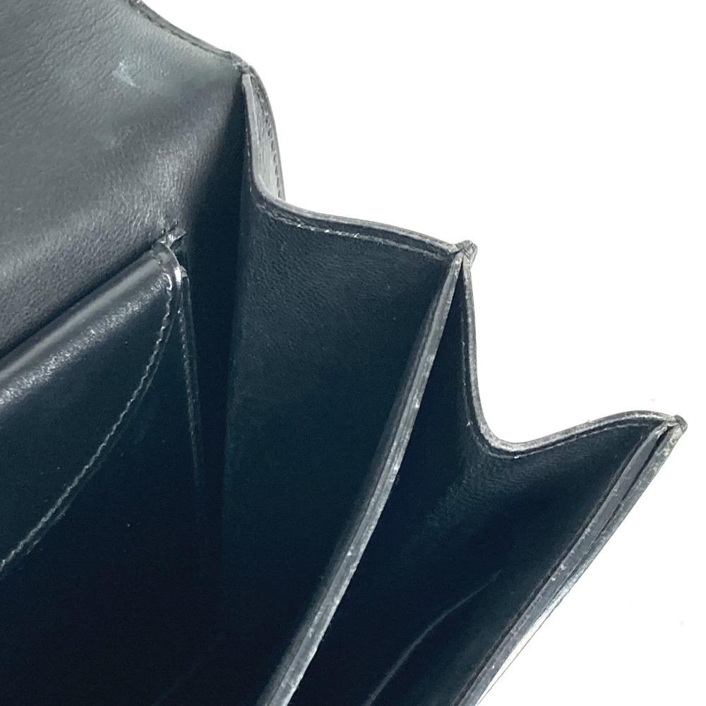 HERMES vintage Ring Do Hand Bag Flap Shoulder Bag Bock Scarf Black/GoldHardware