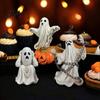 Halloween Dessert Table Decor Ghost Figurine, Resin Miniature Chain Ghost, Face-Palm Pumpkin Creative Holiday Collection Figurines Cute Spooky