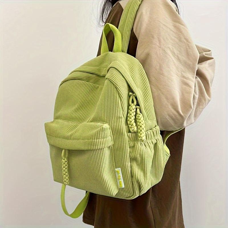 Corduroy Small Backpack  Casual Travel Backpack  Simple Fashion Backpack
