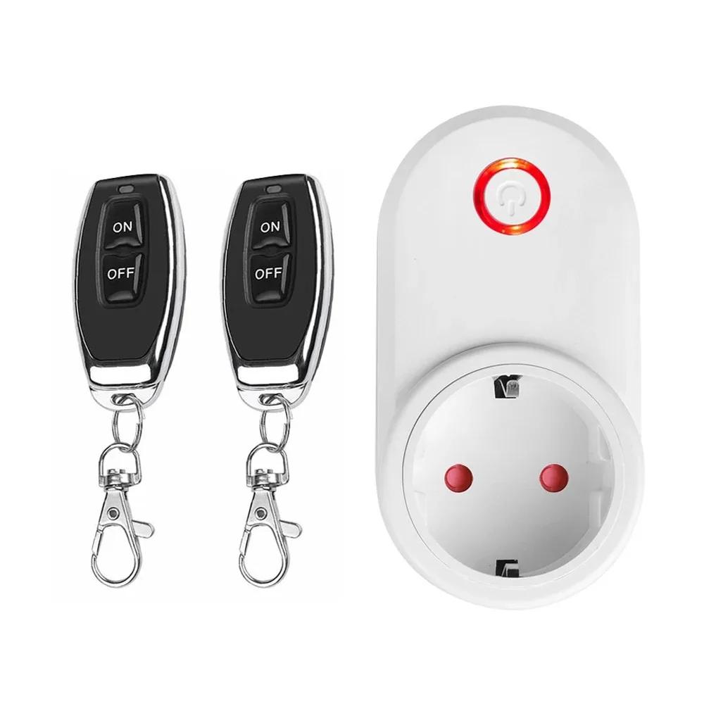433Mhz Drahtloser Smart-Fernbedienungs-Steckdosenschalter 220V 3000W15A EU FR Universalstecker Fernbedienung Ein Aus Steckdosen für Licht