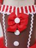 Girls Gingerbread Costume Holiday Dress Sleeveless Cami Dress Bowknot Striped Tutu Dress Bodysuit