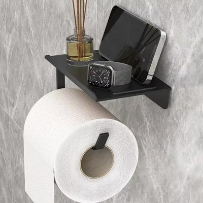 No Punching Toilet Paper Roll Holder Plastic Self Adhesive Bathroom Tissue Paper Holder Easy Installation Wall Mounted